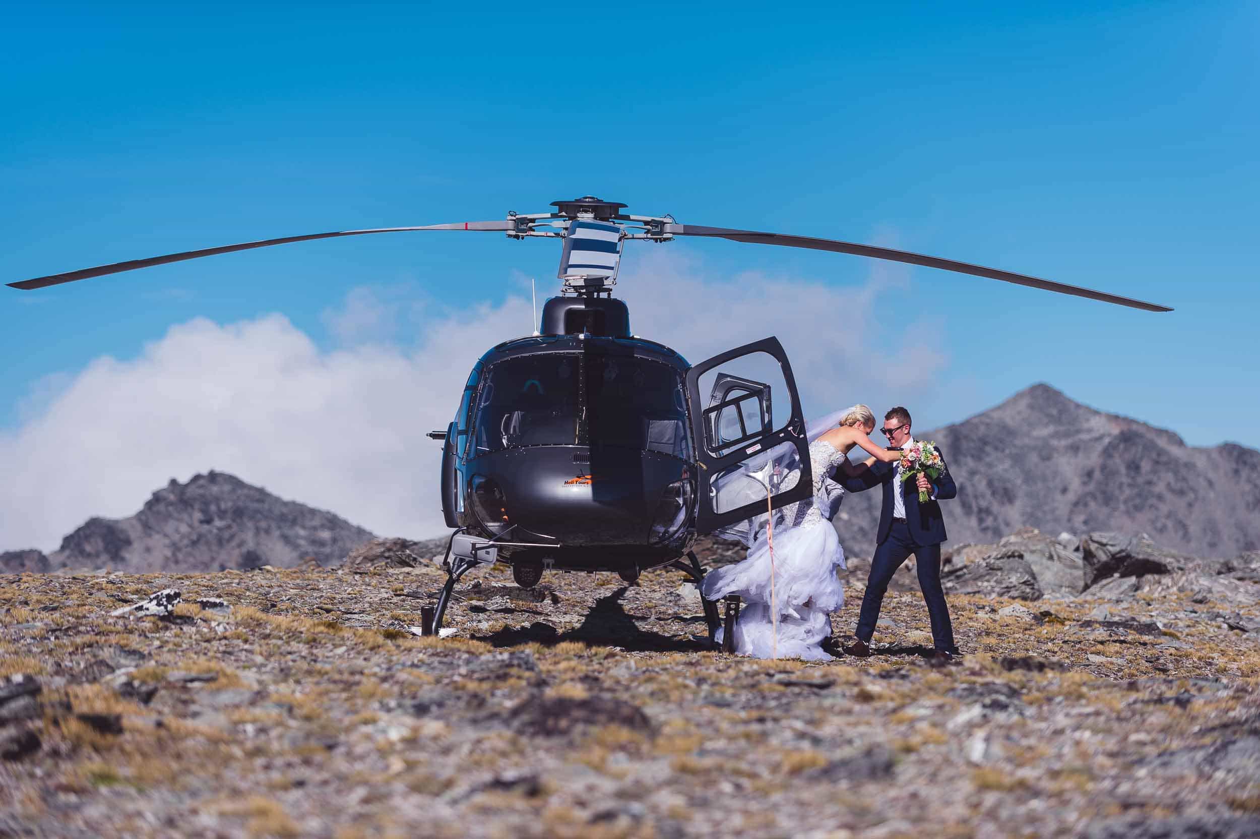 Queenstown wedding helicopter photo flight remariables double cone