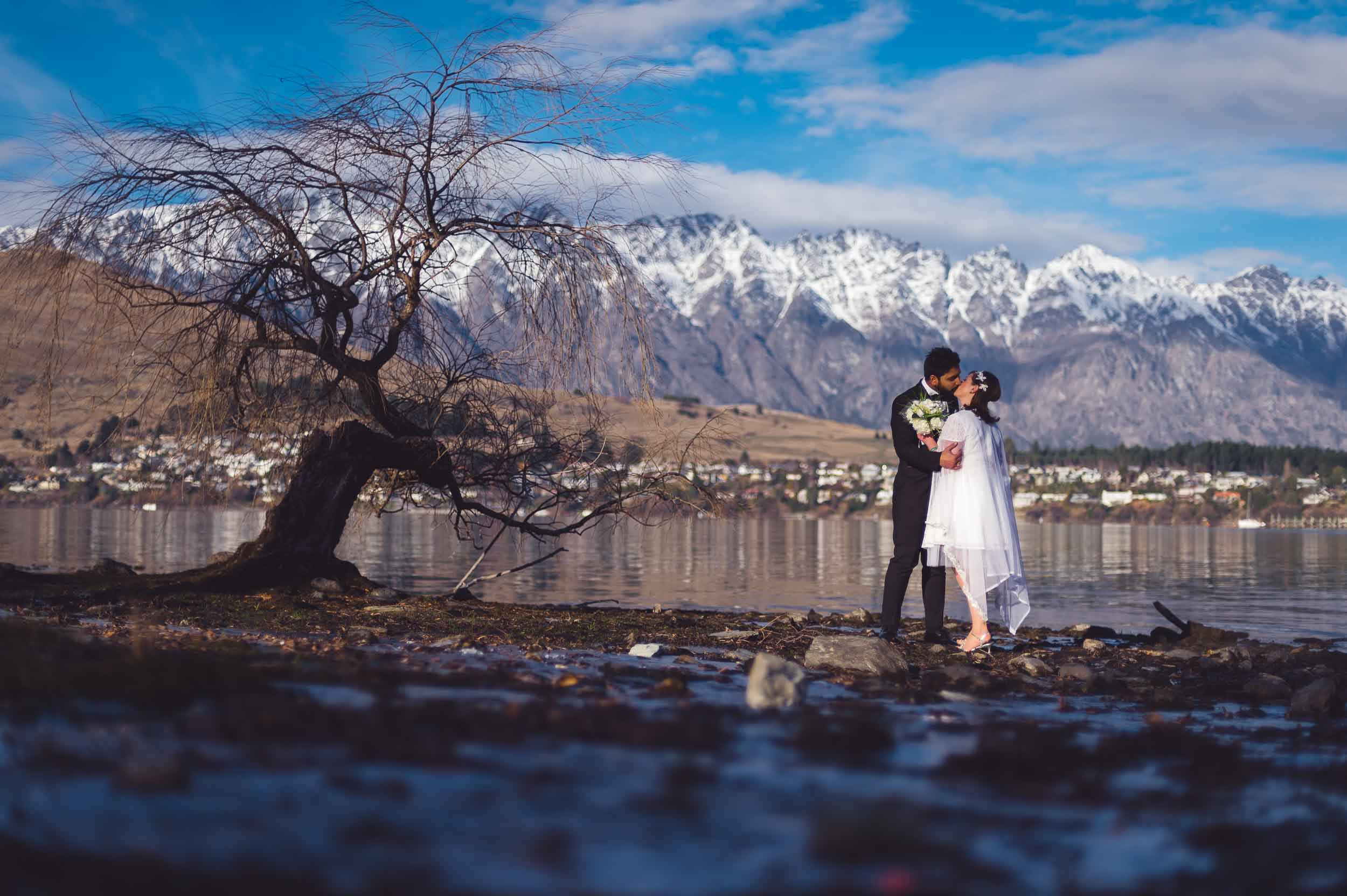 Queenstown post-wedding shoot trash the dress