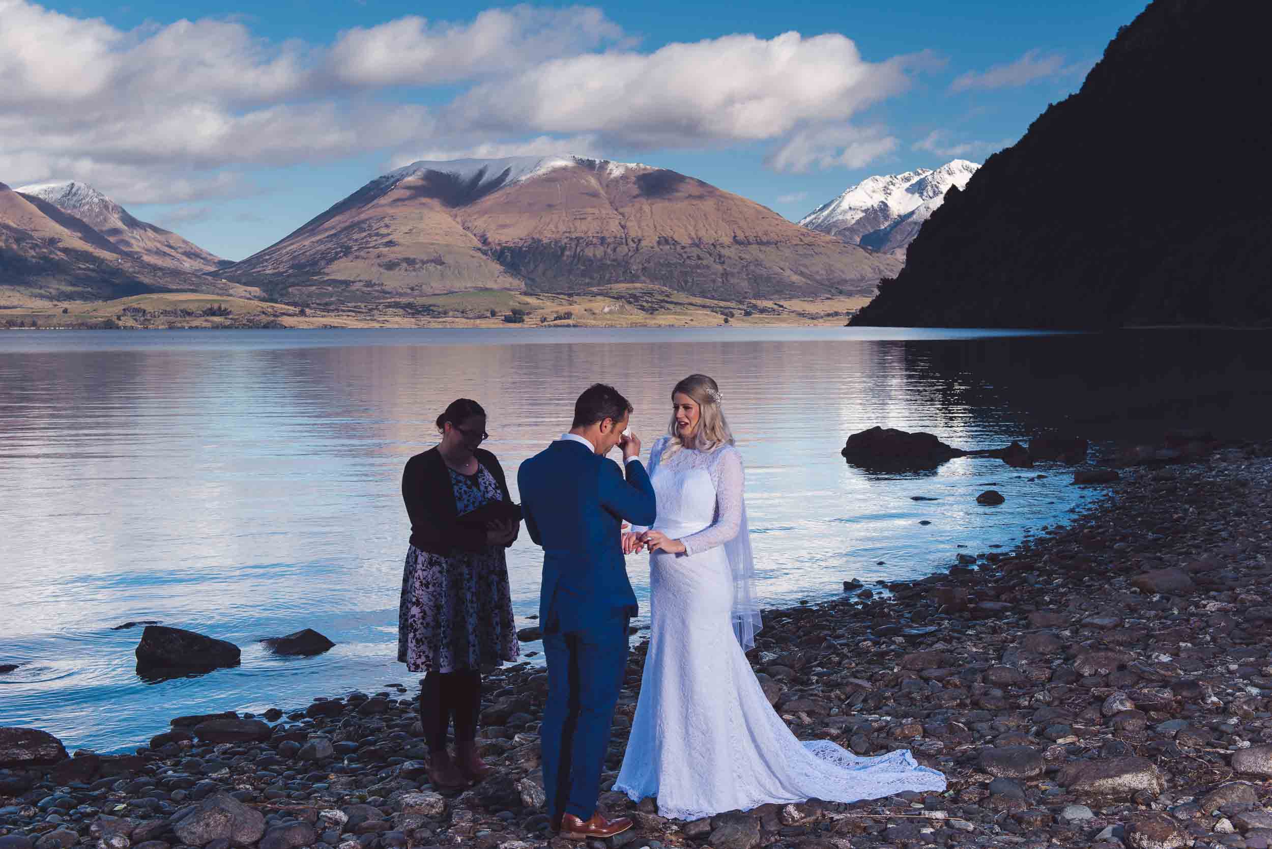 Bobs Cove Queenstown destination lakeside elopement Profoto B1 500 AirTTL