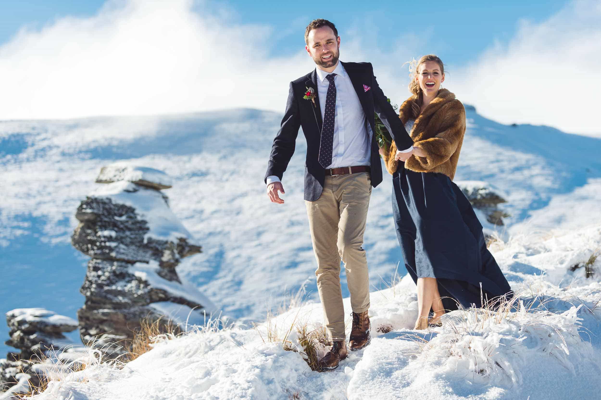 blog post featured image queenstown snow photos queenstown wedding snow Louise + Tom | Spectacular Queenstown Winter Wedding fallon photography