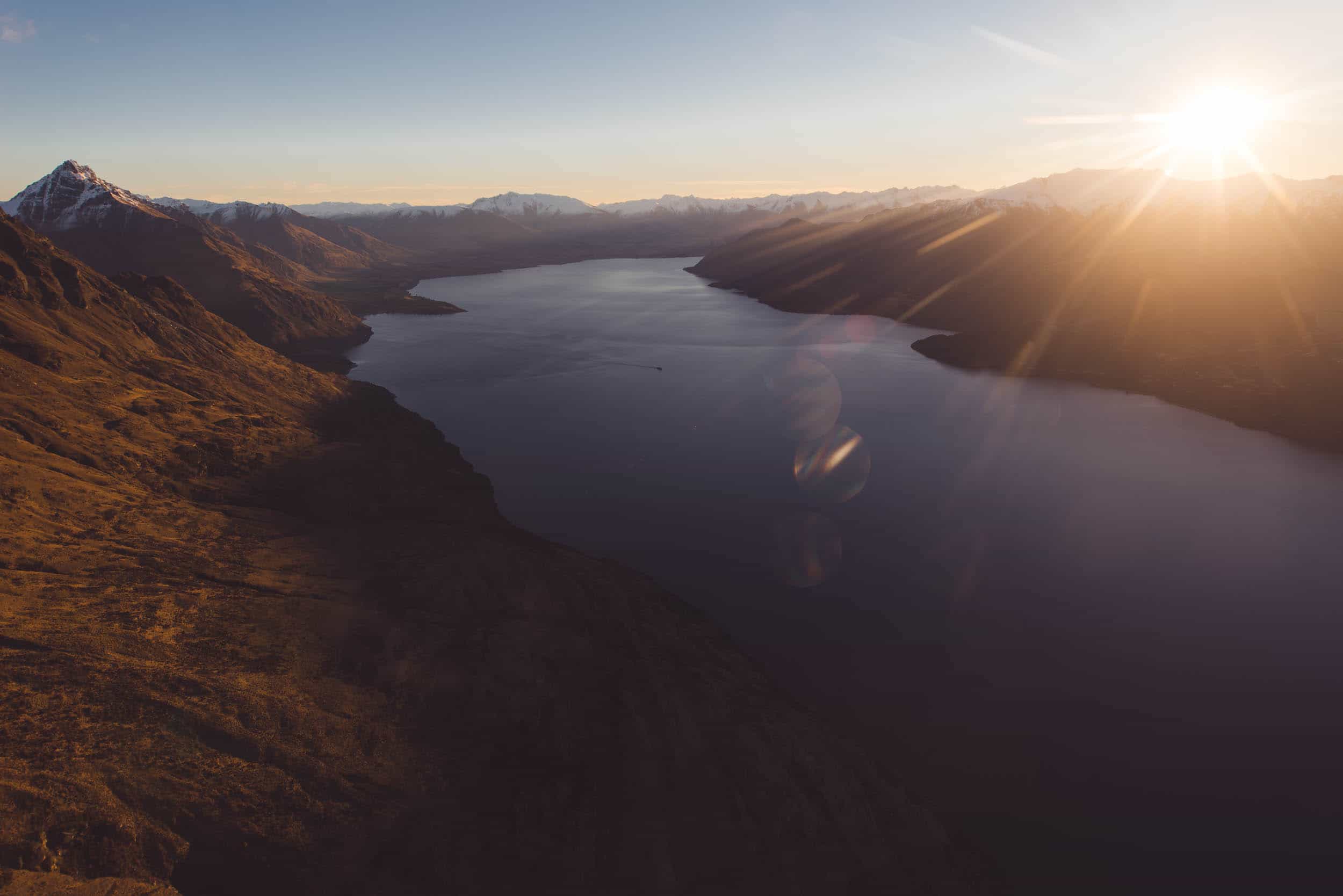 Queenstown destination elopement Cecil Peak helicopter sunset