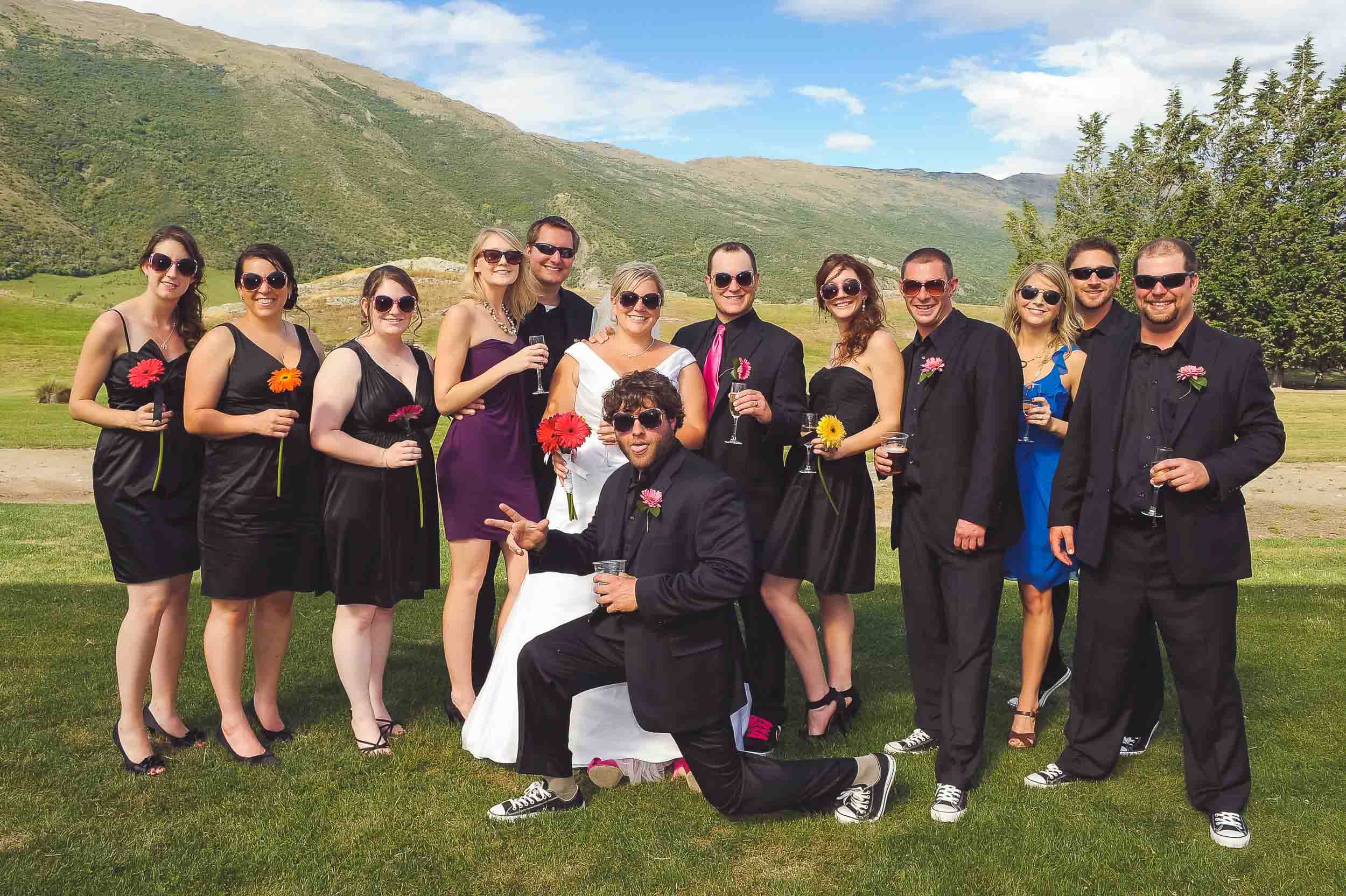 Queenstown Wedding Formals Peregrine winery ceremony-bridal-party-photo-fun