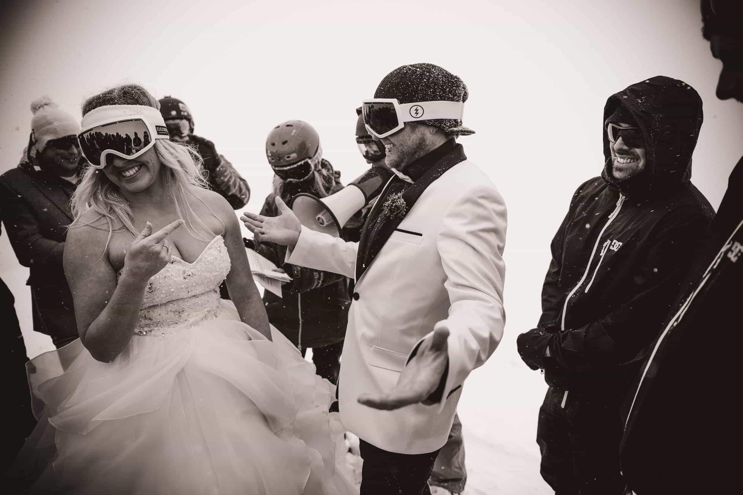 023 FALLON 170906 8108 Master HD Now this is what I call a Queenstown Winter Wedding!! At Coronet Peak...on snowboards...in a snow storm!! fallon photography