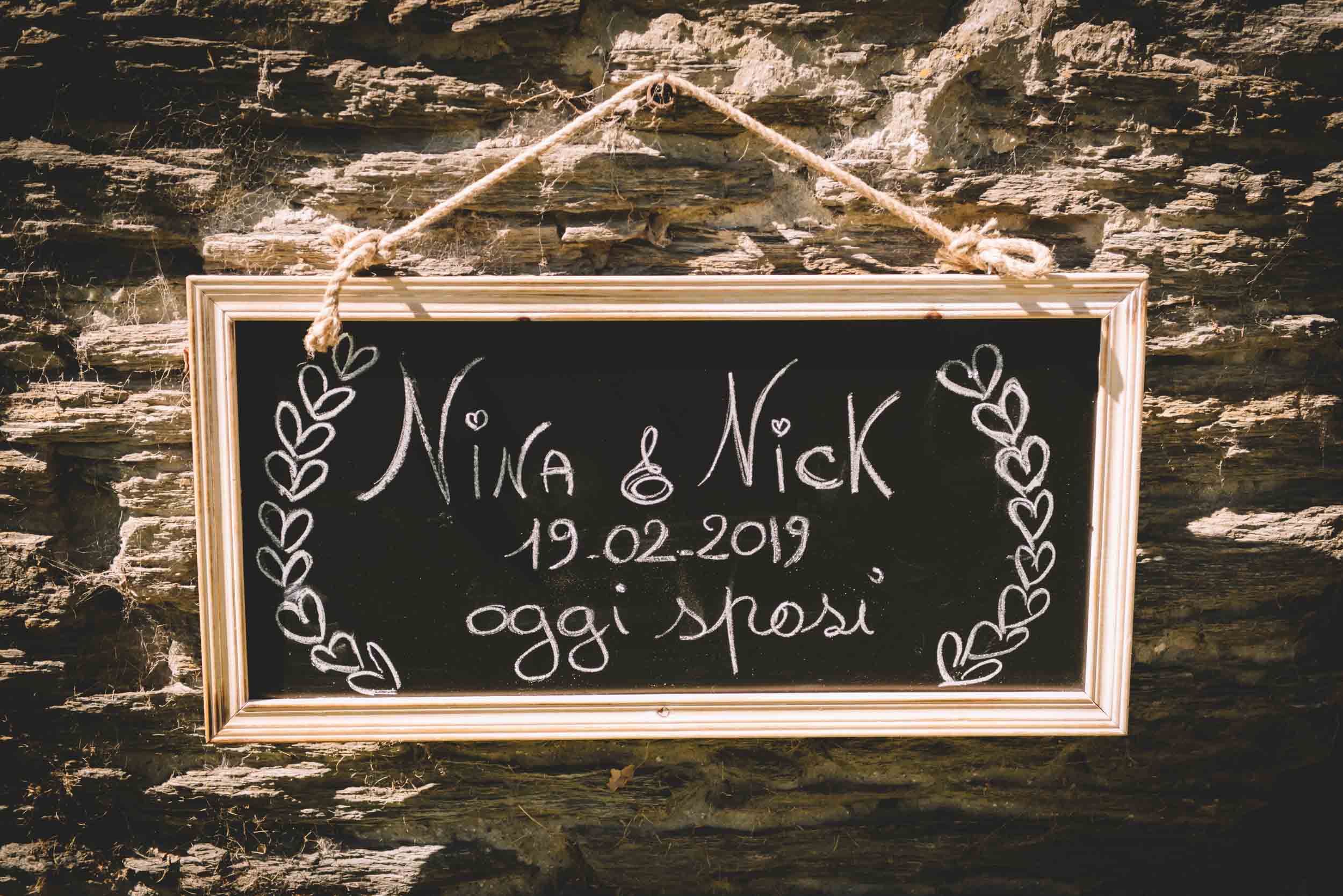 Nick & Nina's Thurlby Domain Elopement sign