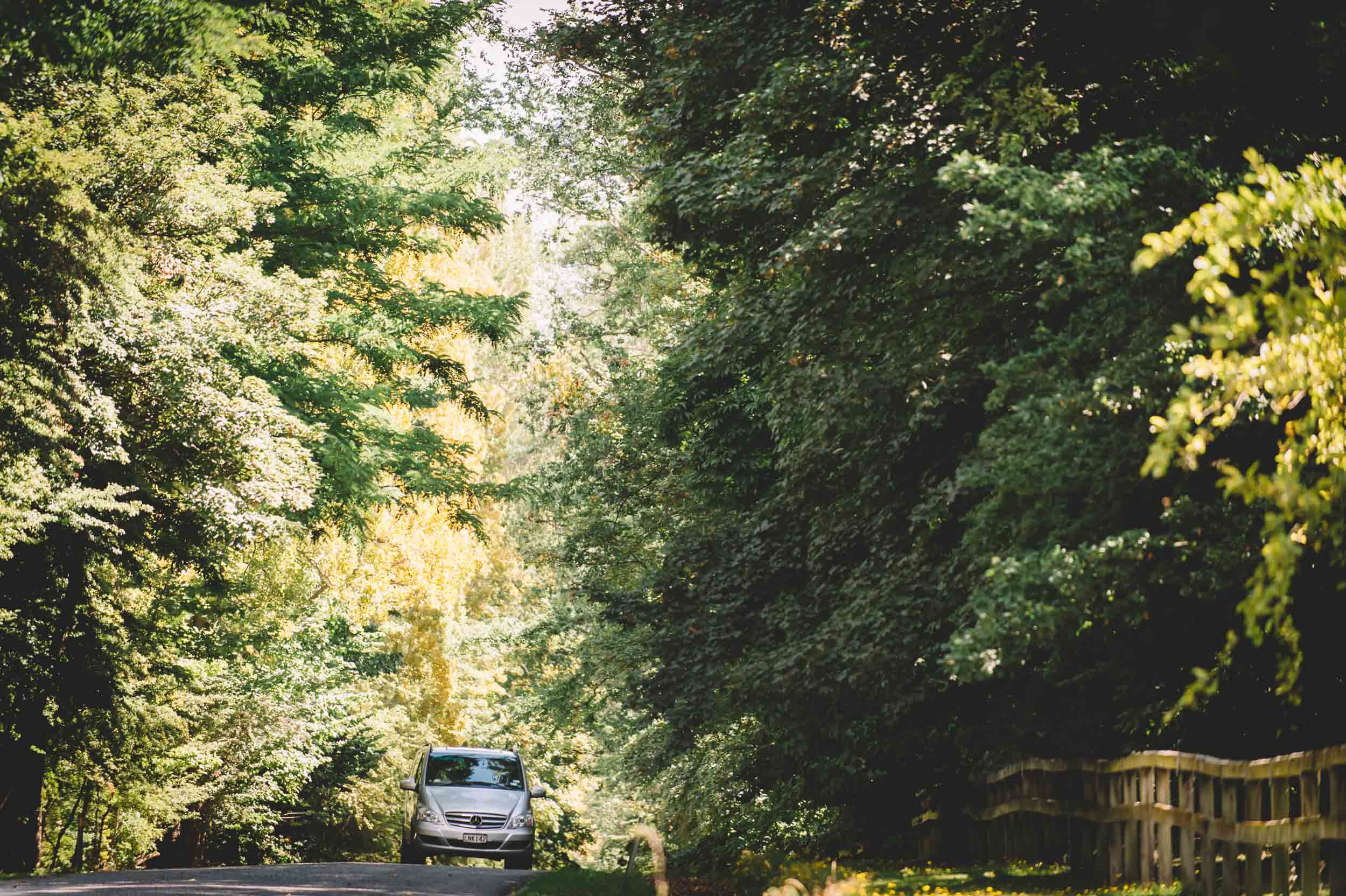 Nick & Nina's Thurlby Domain Elopement bridal car