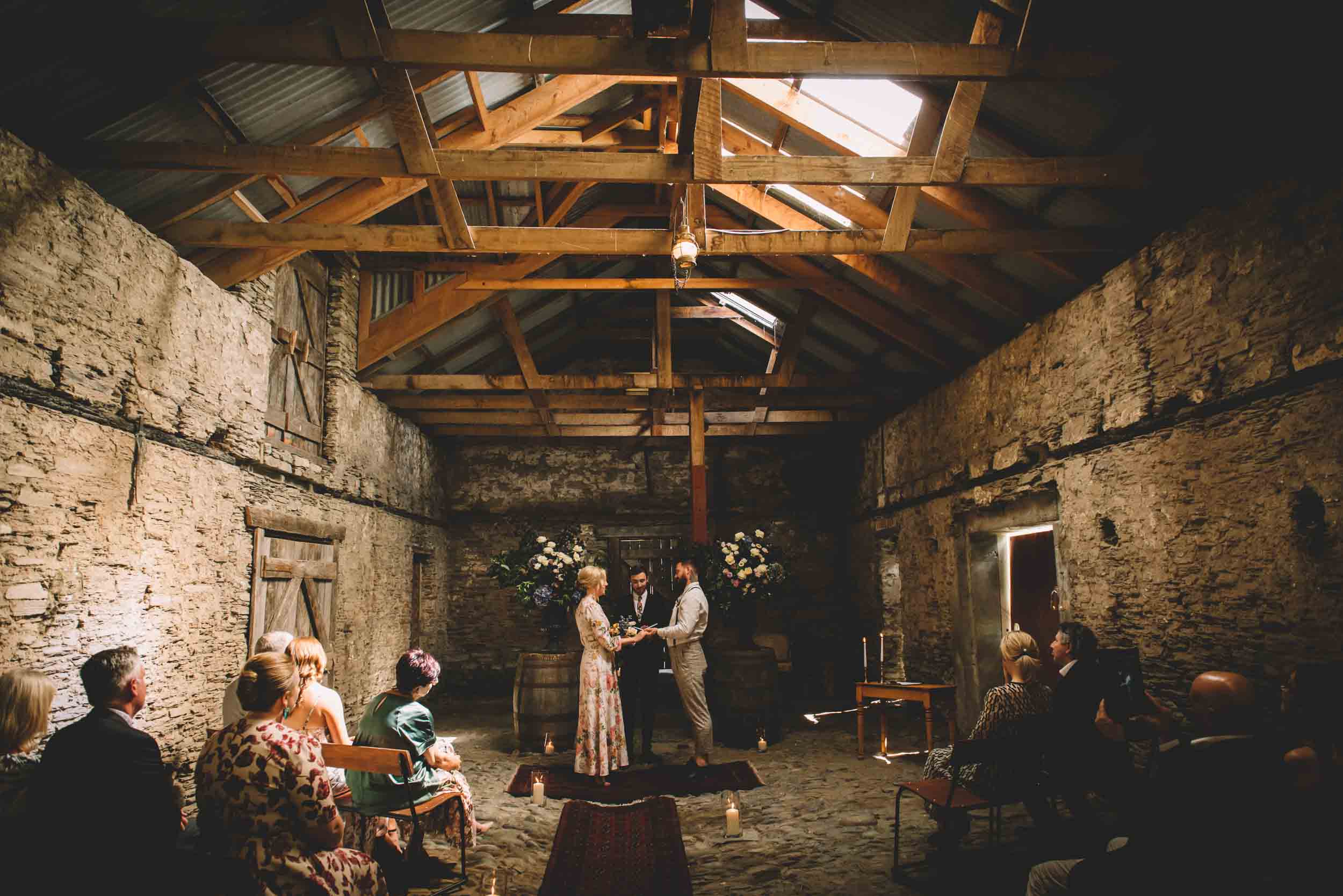 Nick & Nina's Thurlby Domain Elopement old stone stables wedding ceremony