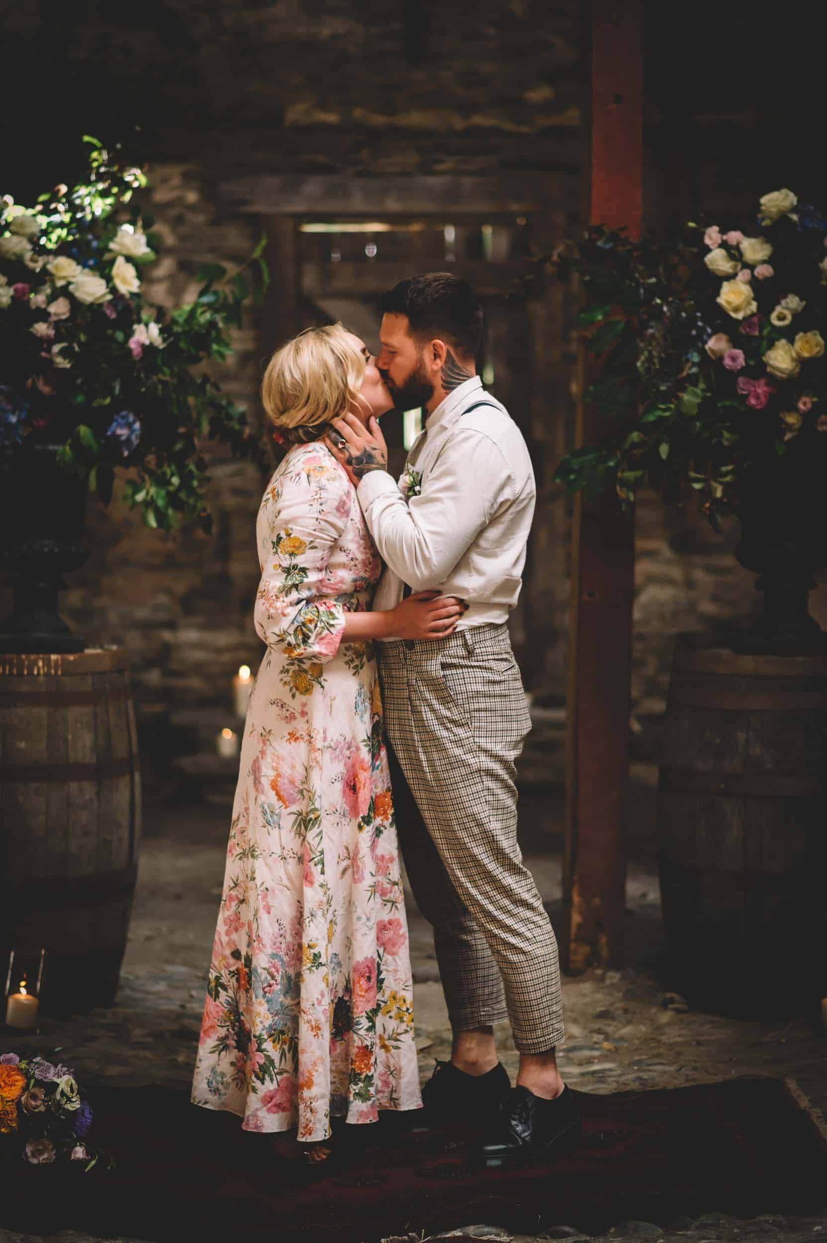 Nick & Nina's Thurlby Domain Elopement old stone stables wedding ceremony