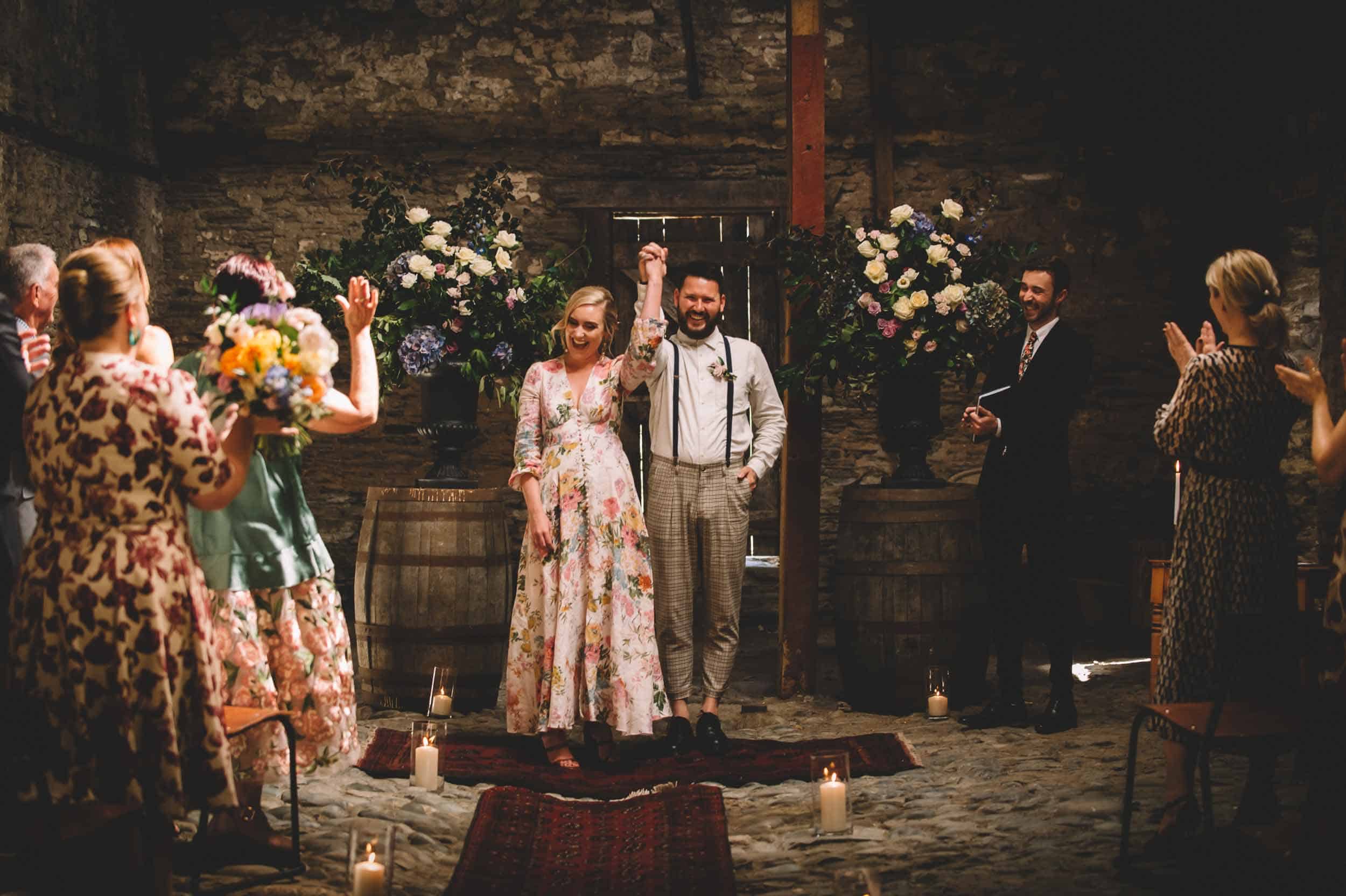 Nick & Nina's Thurlby Domain Elopement old stone stables wedding ceremony