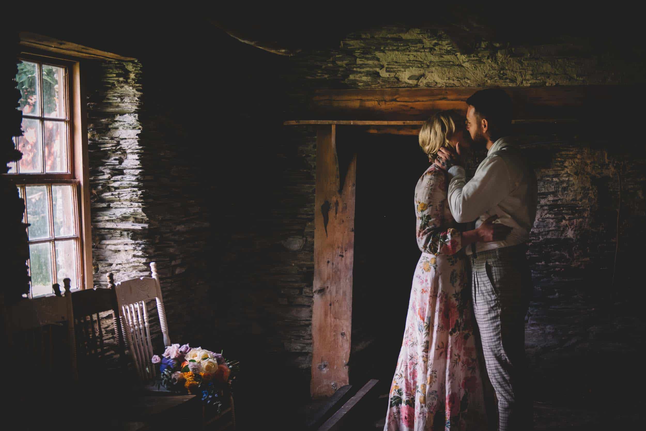 Nick & Nina's Thurlby Domain Elopement bride & groom photos tree