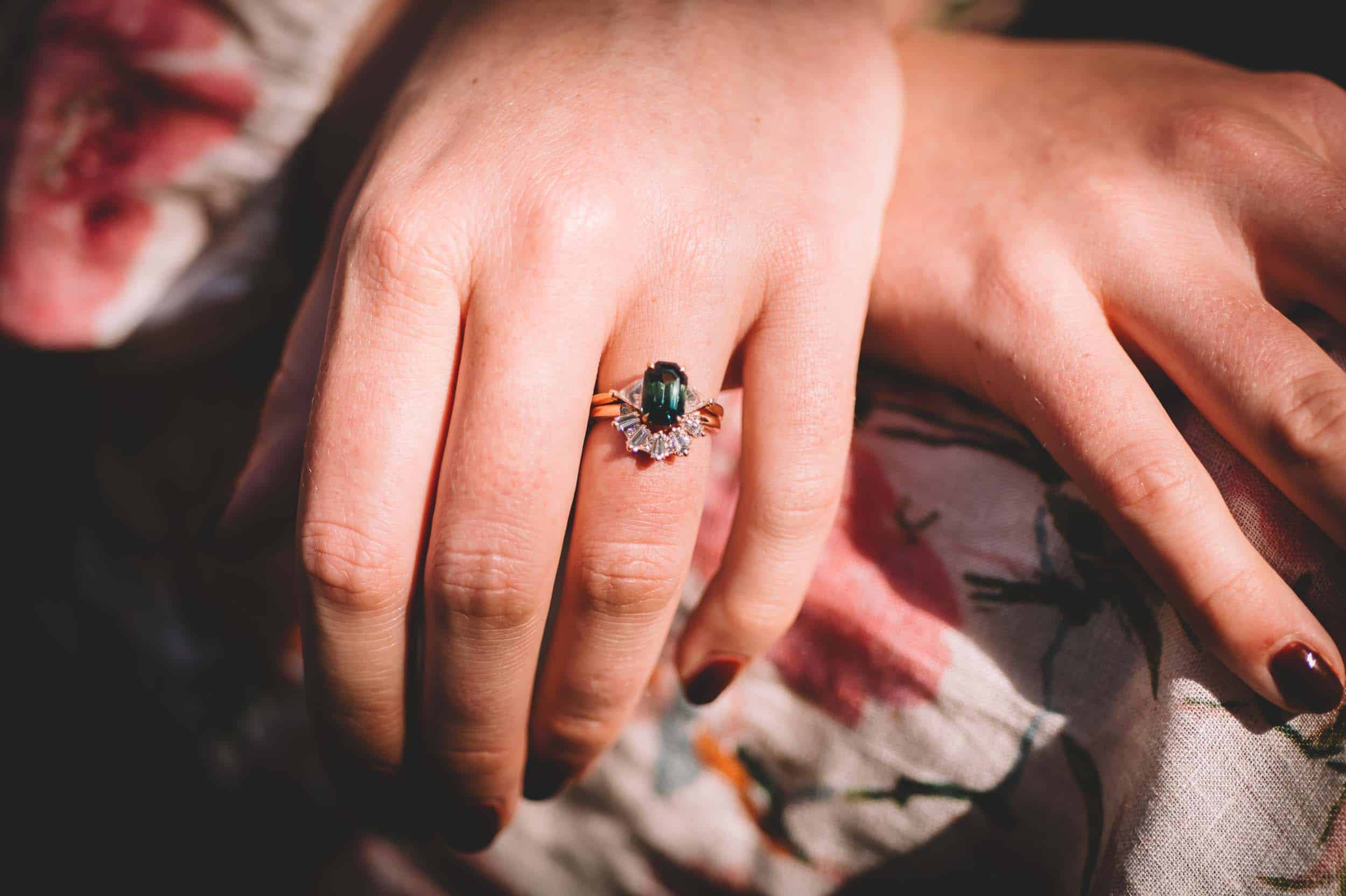 Nick & Nina's Thurlby Domain Elopement wedding ring