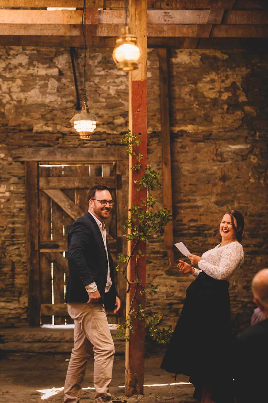 Sam & Kirk's Thurlby Domain Elopement - ceremony with Jodie Stuart Celebrant exchanging vows